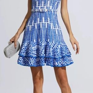 blue and white sundress